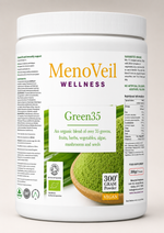 MenoVeil Green35 — organic blend of 35+ greens, fruits, herbs, mushrooms and algae, 300g powder
