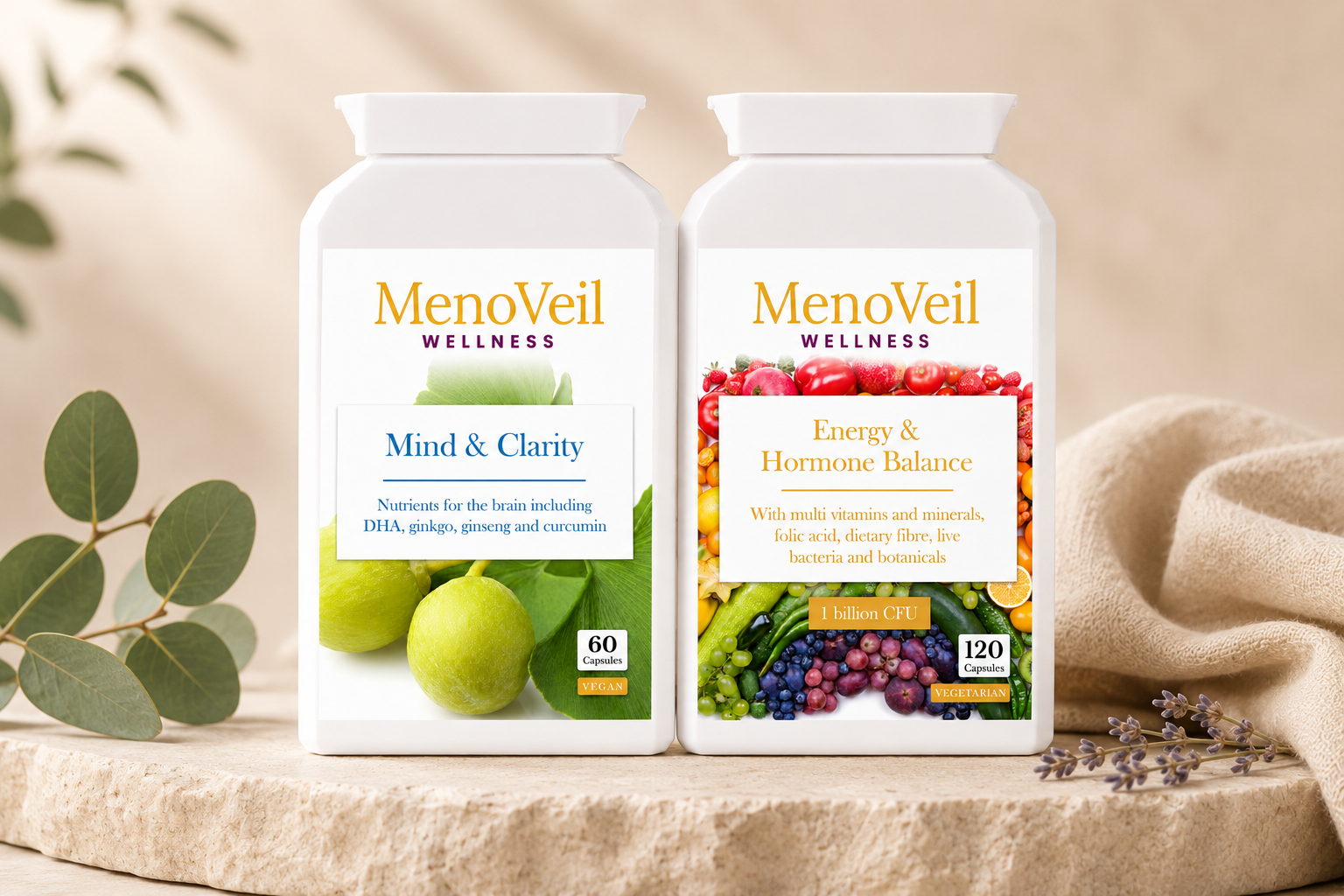 Brain & Energy Bundle - Mind & Clarity and Energy & Hormone Balance product shot