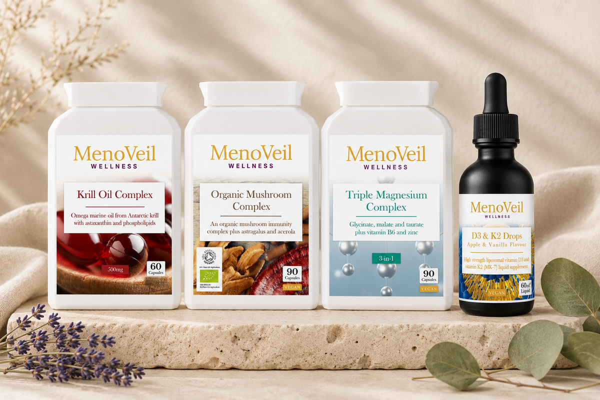 Daily Elite Bundle - Krill Oil, Organic Mushroom, Triple Magnesium, D3&K2 product shot
