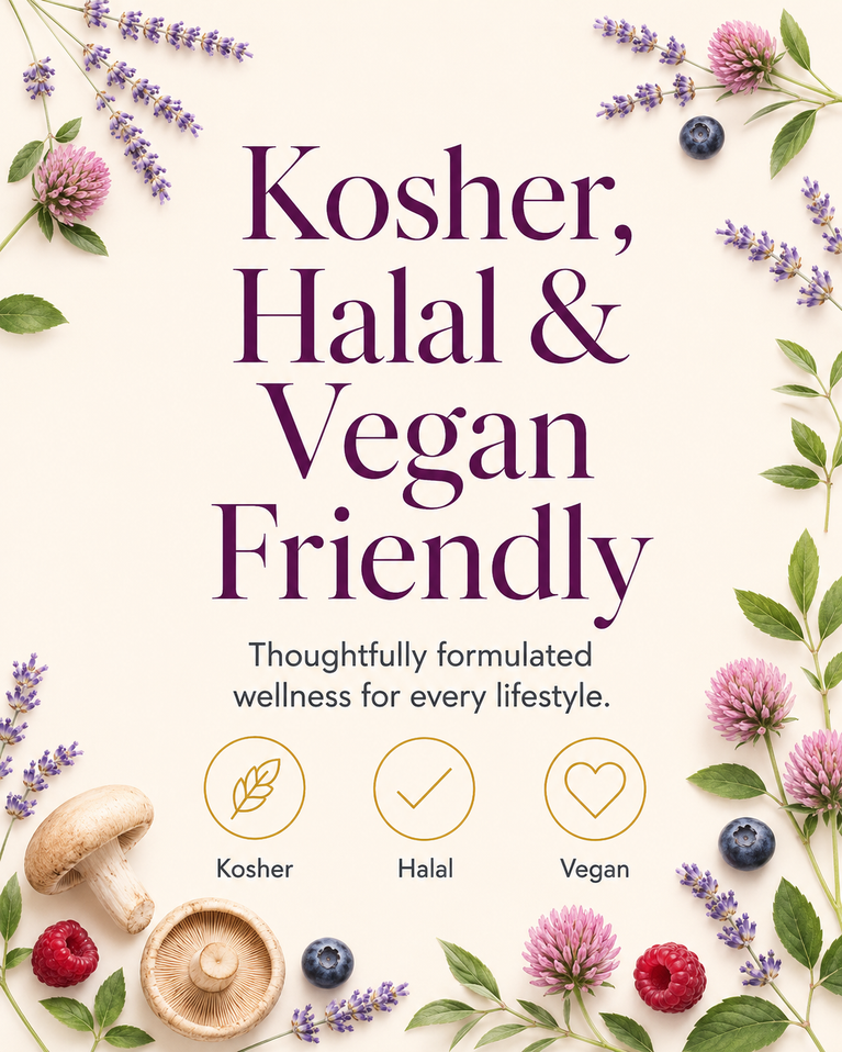 Kosher, Halal and Vegan Friendly - MenoVeil mobile banner